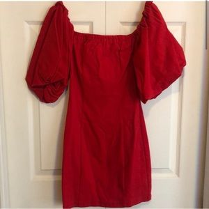 Vici boutique red off the shoulder bodycon dress